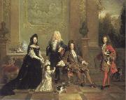 French school Louis XIV and his Heirs oil painting